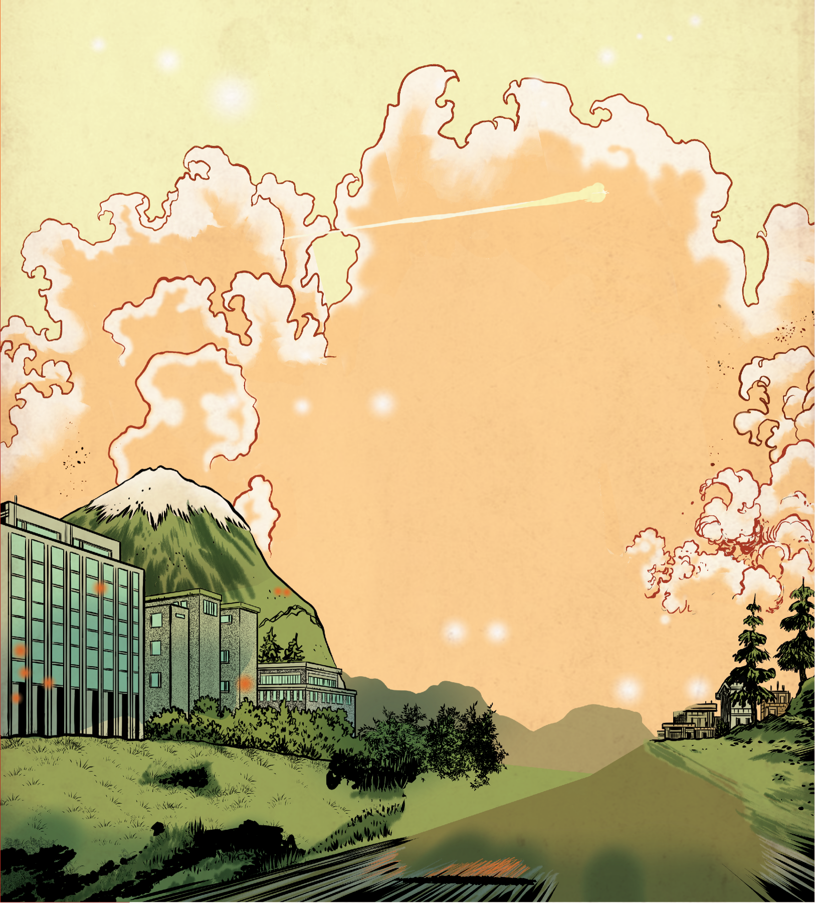 kibata kaiju background , scene of japan