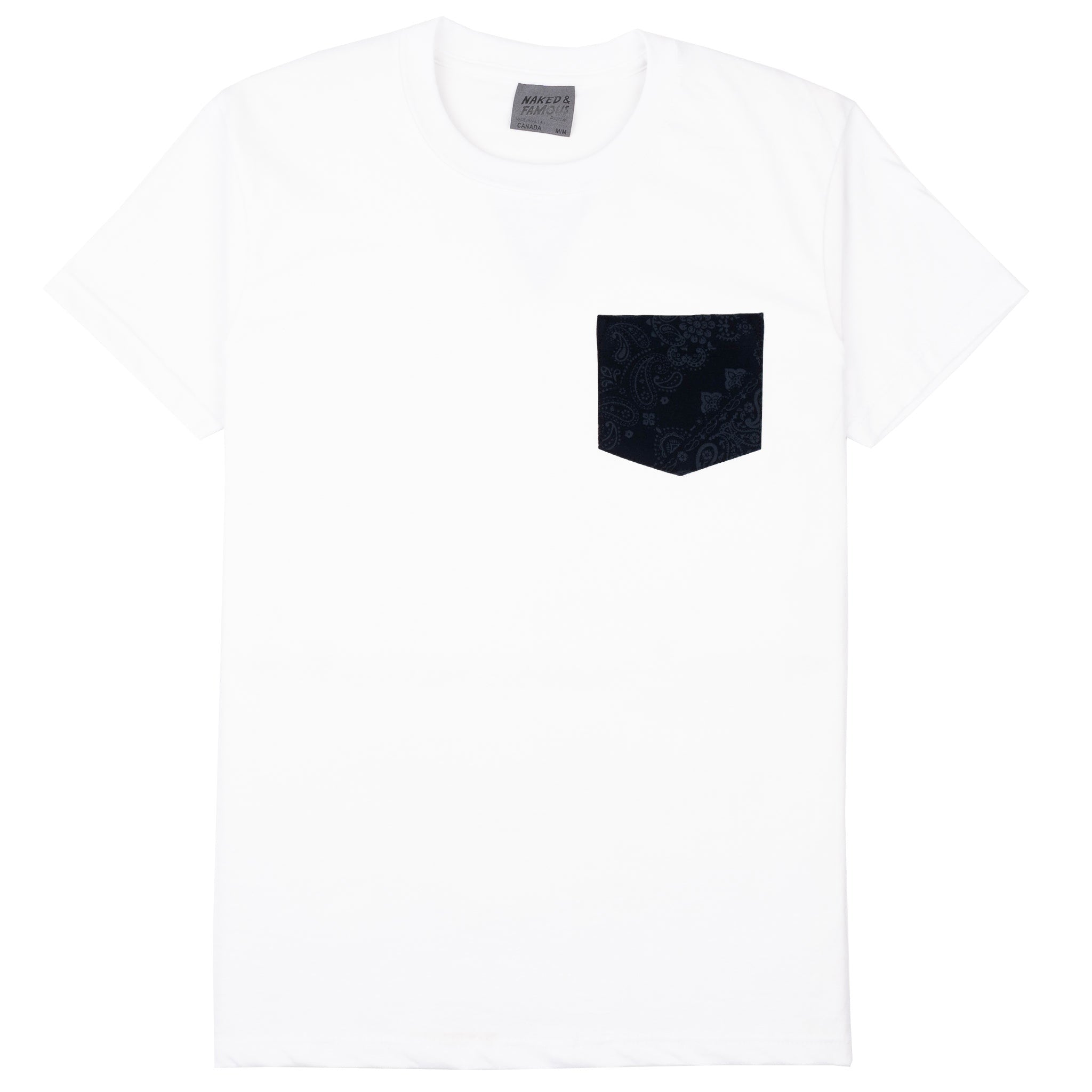 Pocket Tee - Brushed Handkerchief - White / Indigo | Naked
