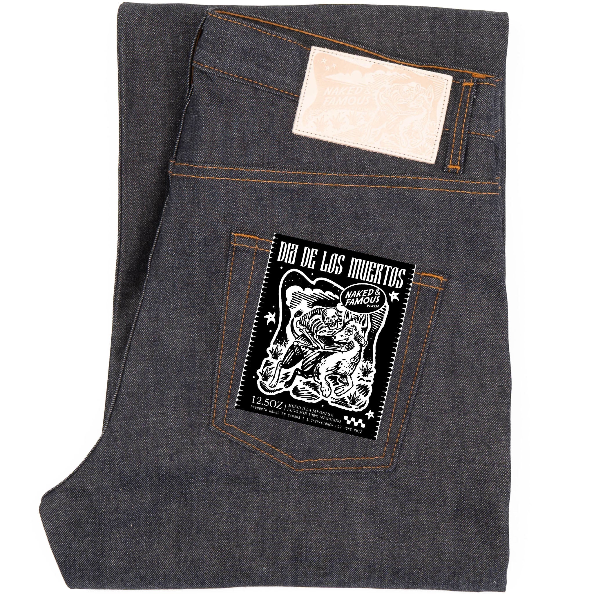 Strong Guy - Dia De Los Muertos Selvedge - Xoloitzcuintli - Xoloitzcuintli by Naked & Famous Denim