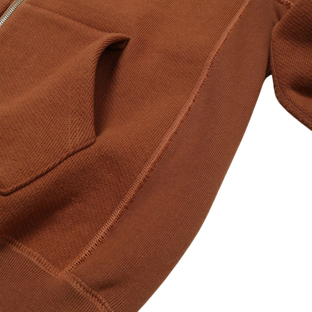 Zip Hoodie - Double Heavyeight French Terry - Rust