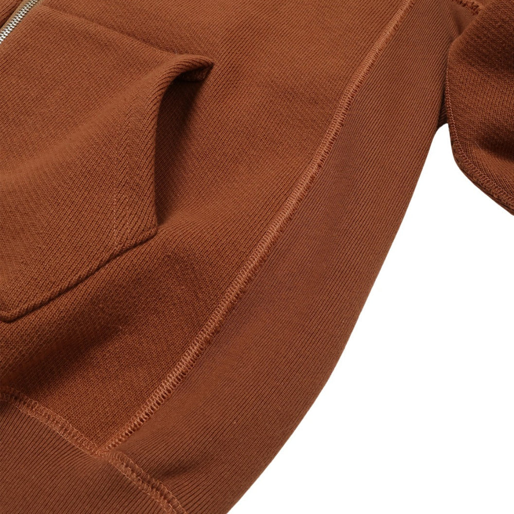 Zip Hoodie - Double Heavyeight French Terry - Rust by Wonder Looper
