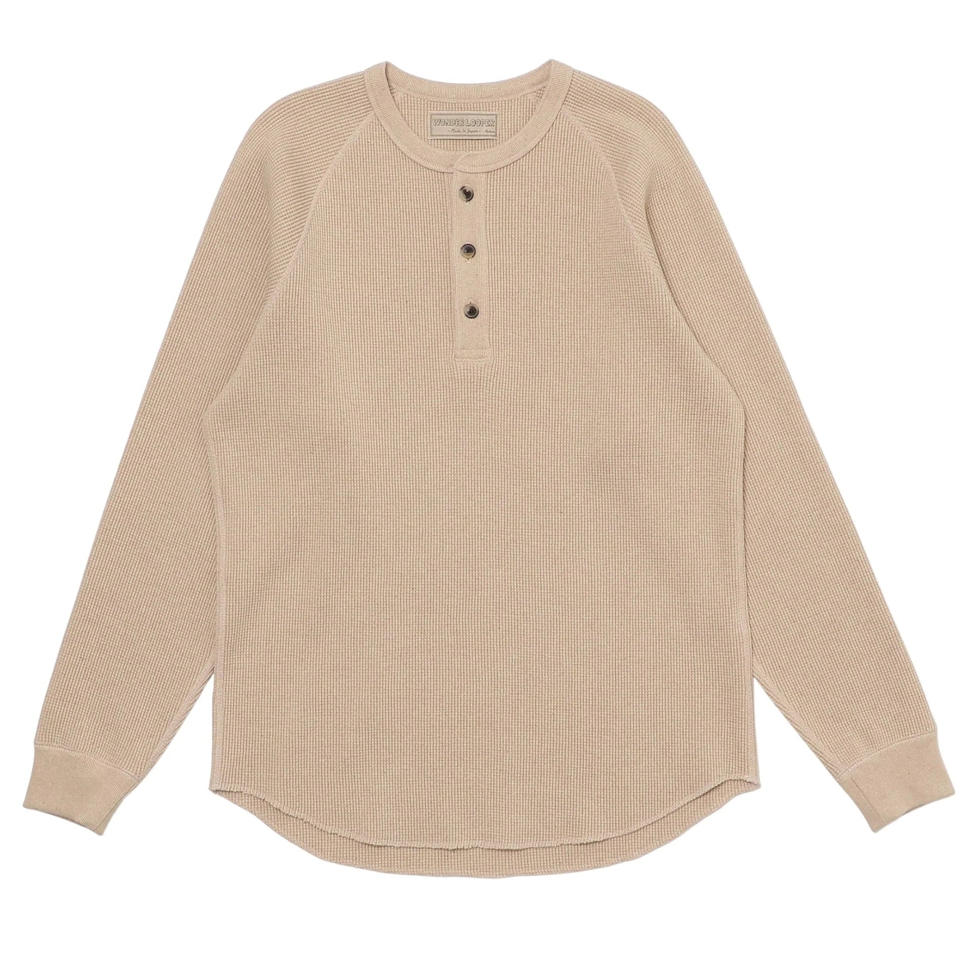 Henley - Foxfibre Heavyweight Waffle -Coyote 15