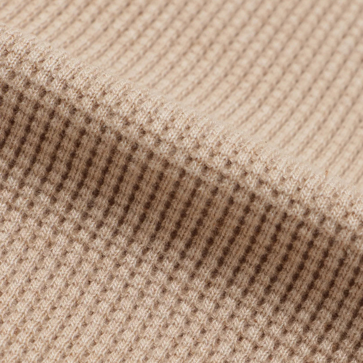 Henley - Foxfibre Heavyweight Waffle -Coyote 15