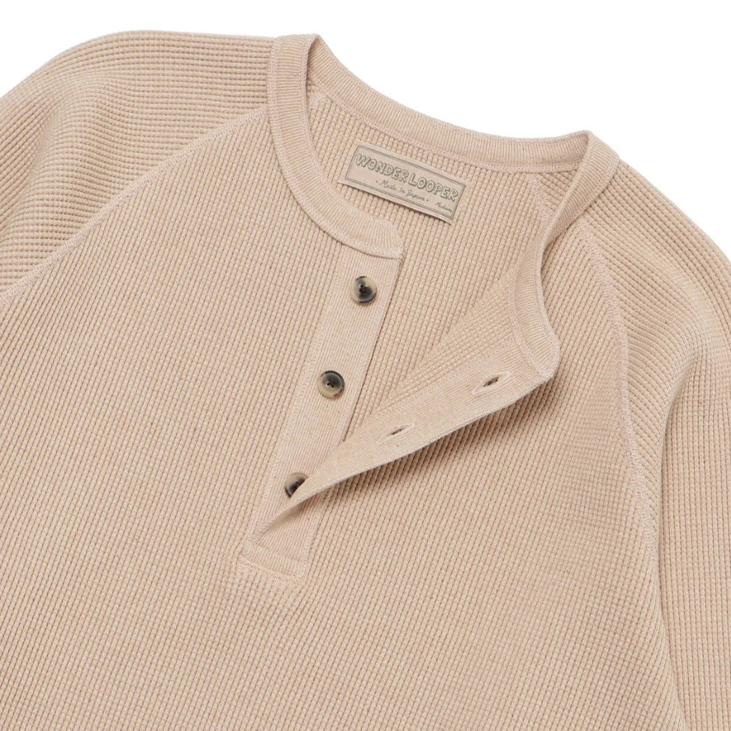 Henley - Foxfibre Heavyweight Waffle -Coyote 15