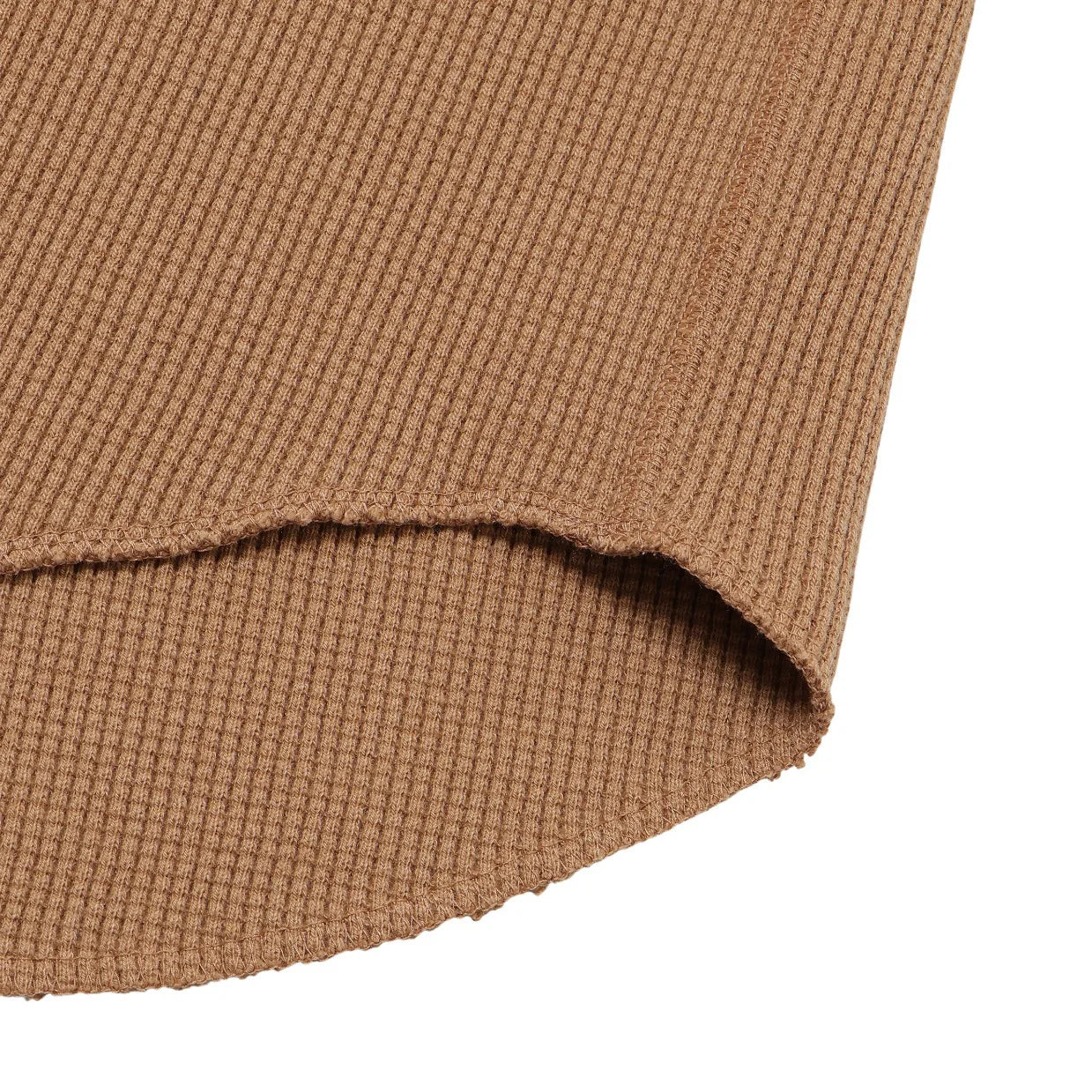 Henley - Foxfibre® Heavyweight Waffle -Coyote 70