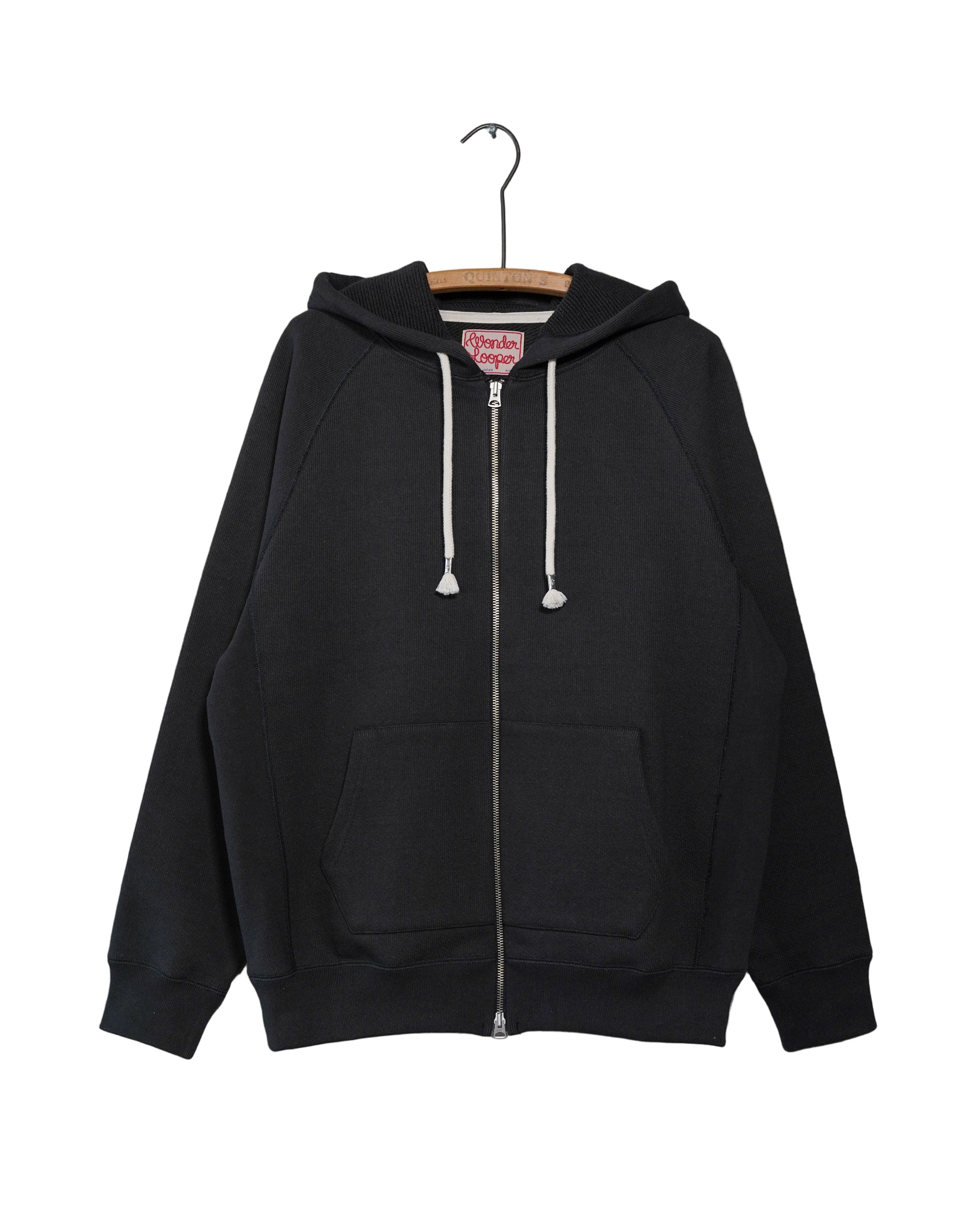 Zip Hoodie - 701gsm Double Heavyweight French Terry - Sumi Black