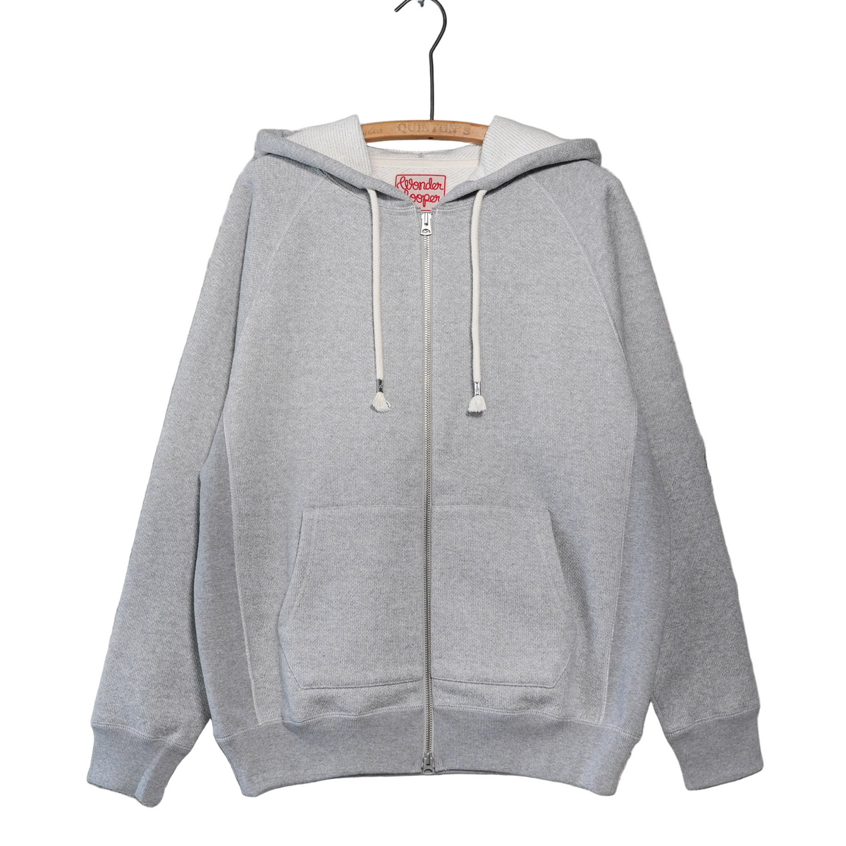 Zip Hoodie - 876gsm Double Heavyweight French Terry - Heather Grey