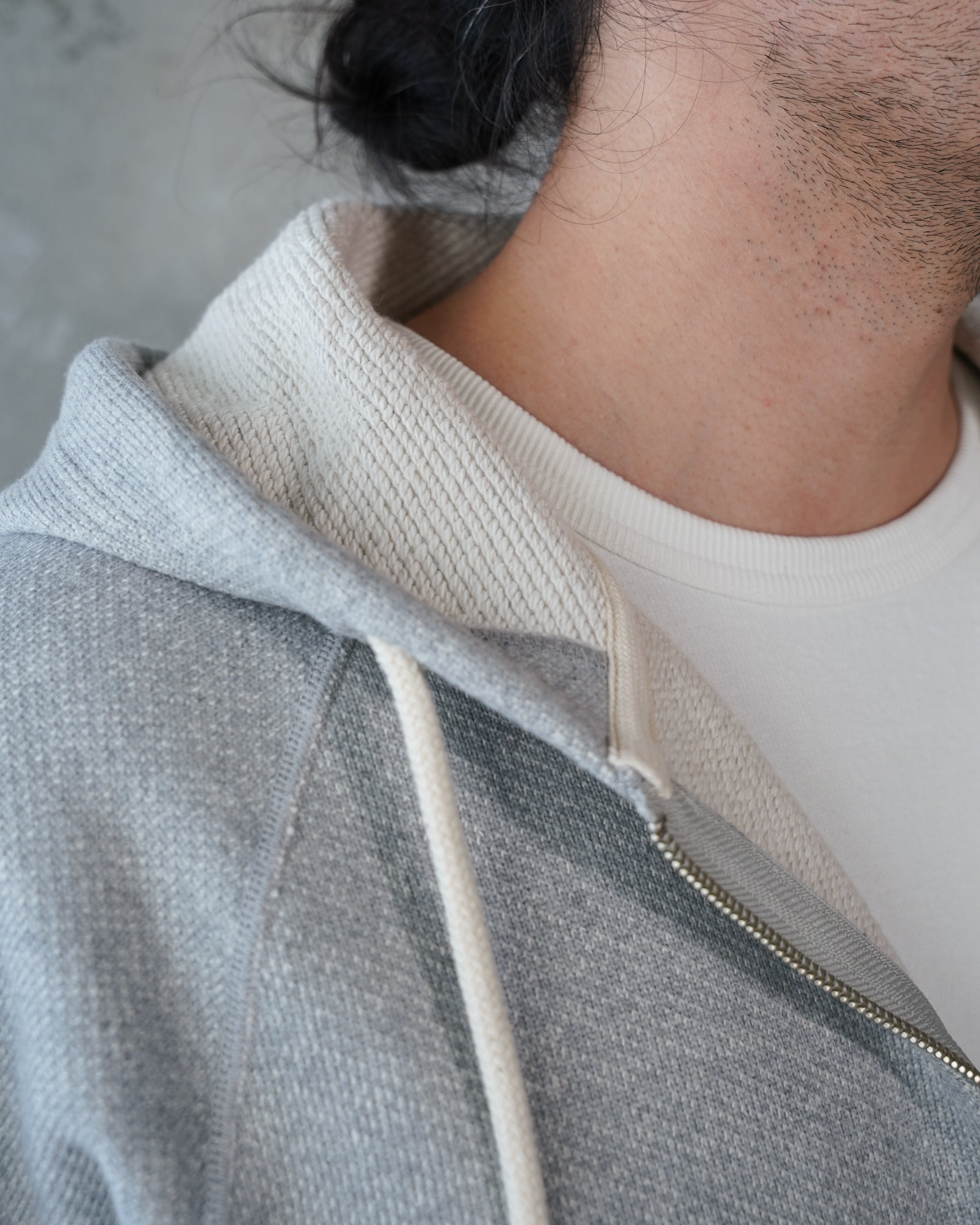 Zip Hoodie - 876gsm Double Heavyweight French Terry - Heather Grey by Wonder Looper