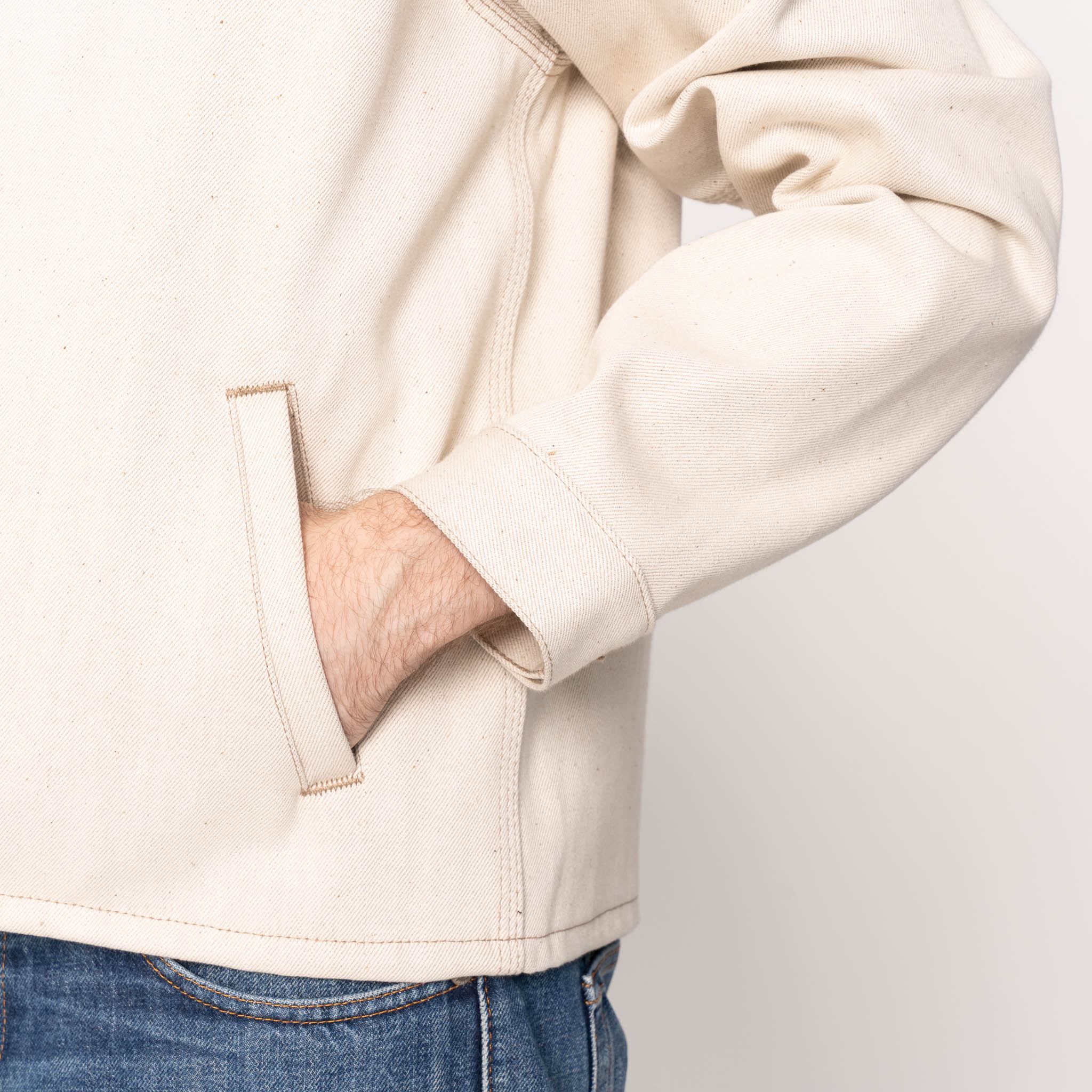 Zip Chore Coat - All Natural Ecru Foxfiber® | Naked & Famous Denim