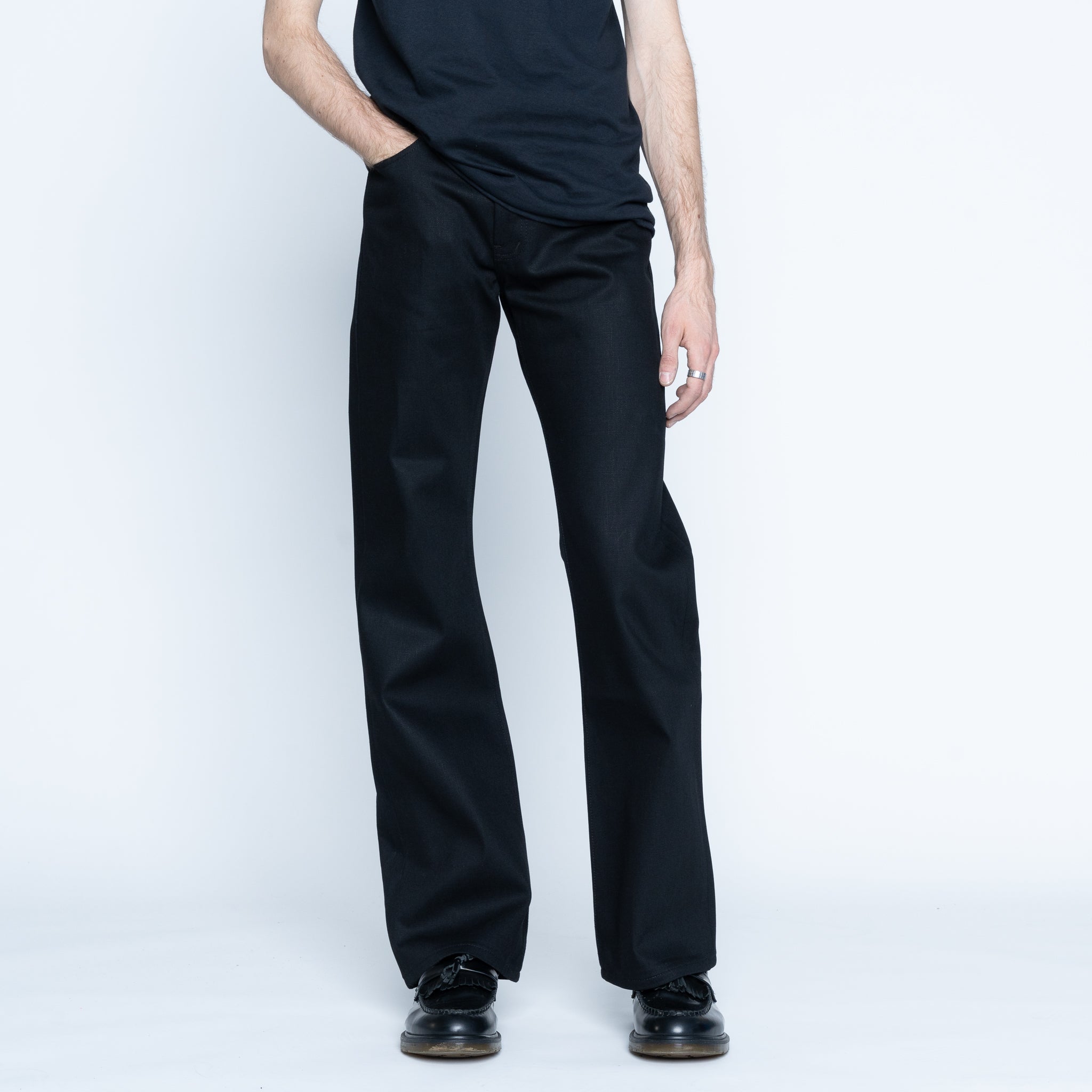 Groovy Guy Jeans: Our bootcut fit; high rise, standard thigh and