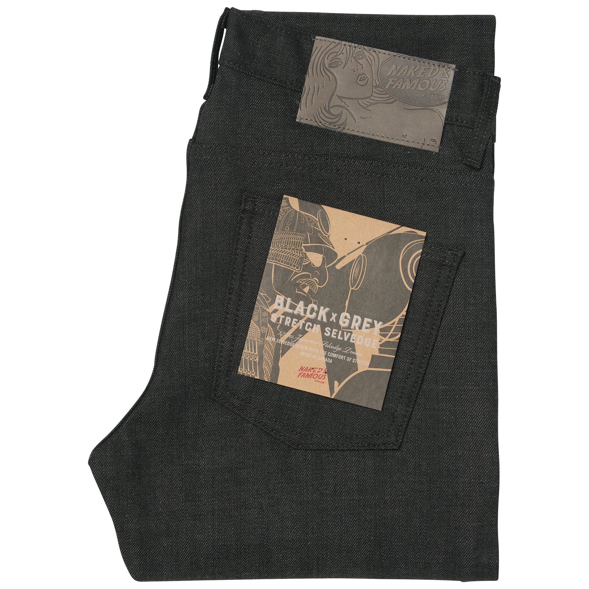 Super Guy - Black x Grey Stretch Selvedge | Naked & Famous Denim