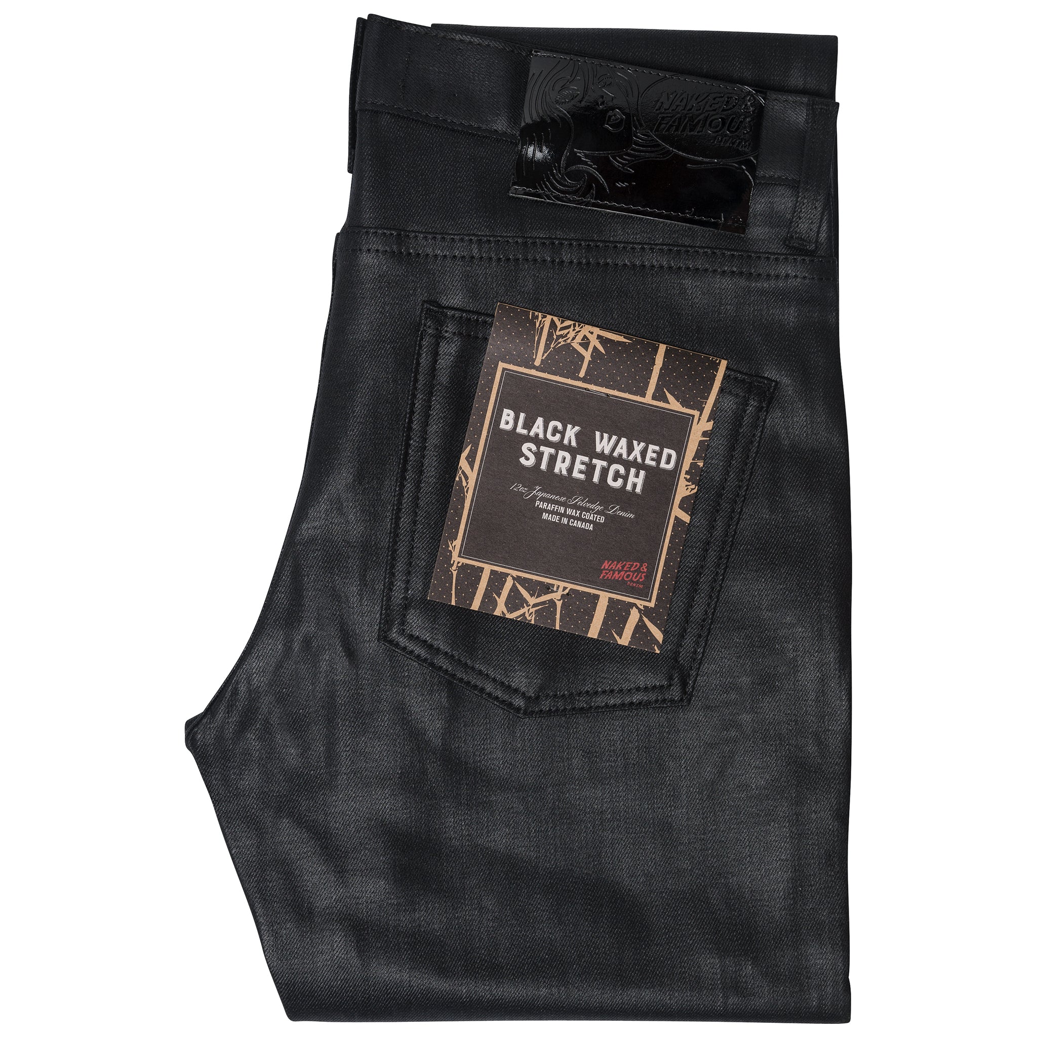 Super Guy - Wax Coated Black Stretch | Naked & Famous Denim