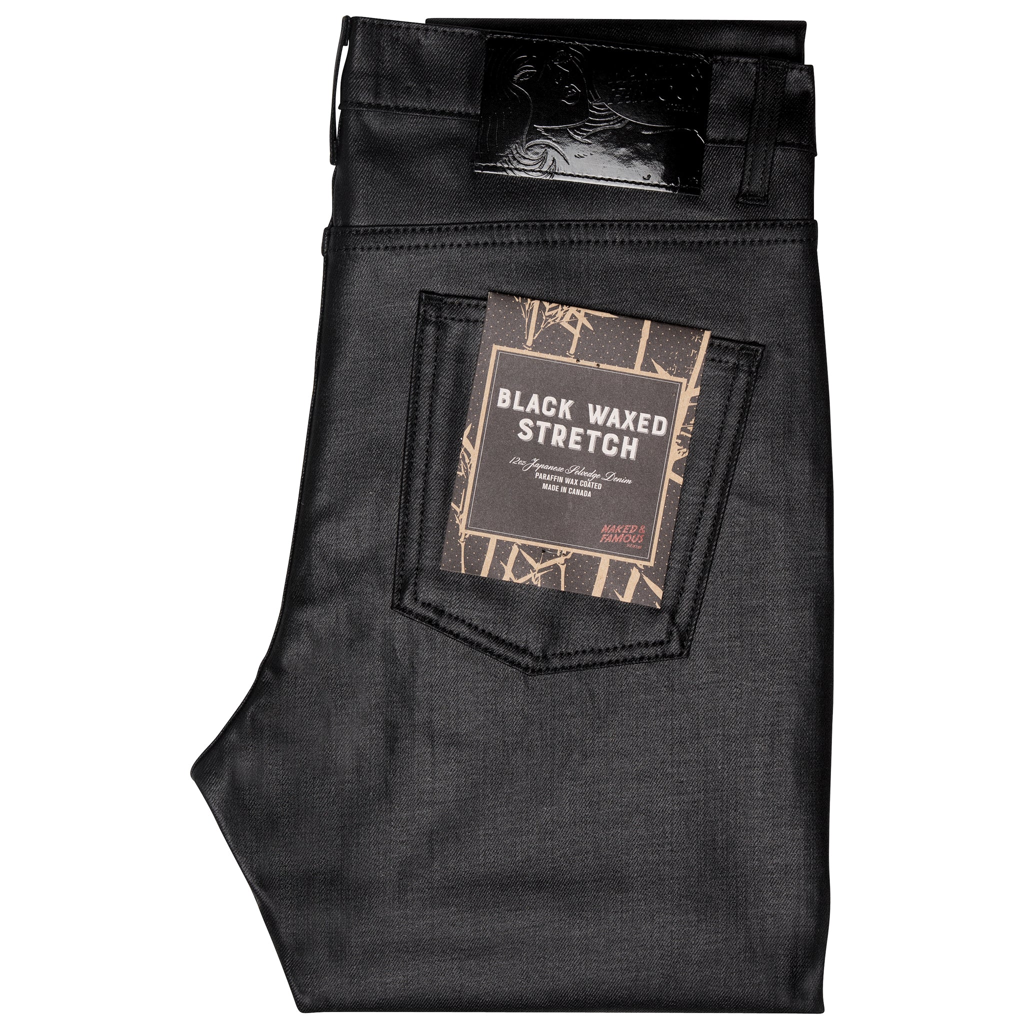 Stacked Guy - Wax Coated Black Stretch | Naked & Famous Denim