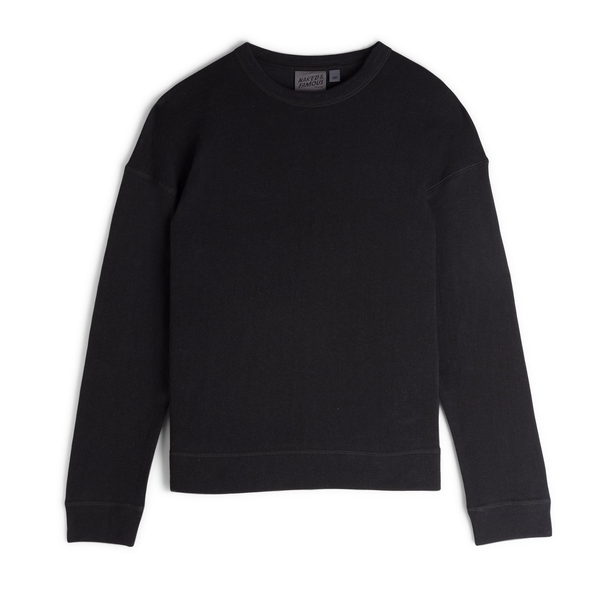 Women's - Weekend Crew - Vintage Doubleface - Black | Naked & Famous Denim