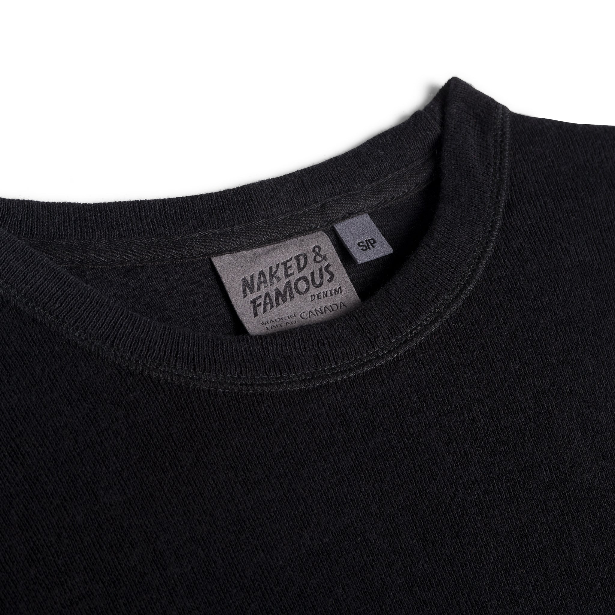 Women's - Weekend Crew - Vintage Doubleface - Black | Naked & Famous Denim