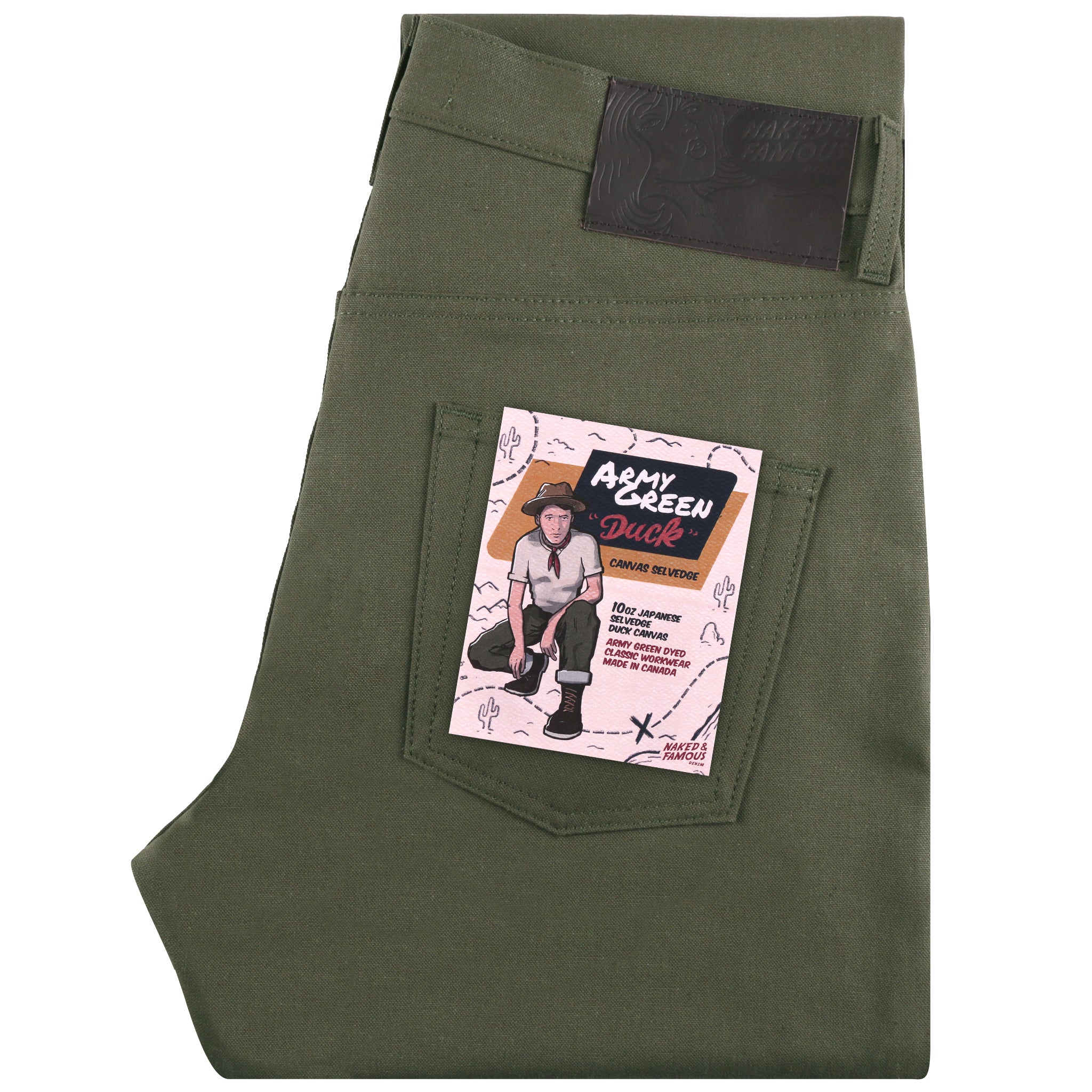 Easy Guy - Army Green Duck Selvedge | Naked & Famous Denim