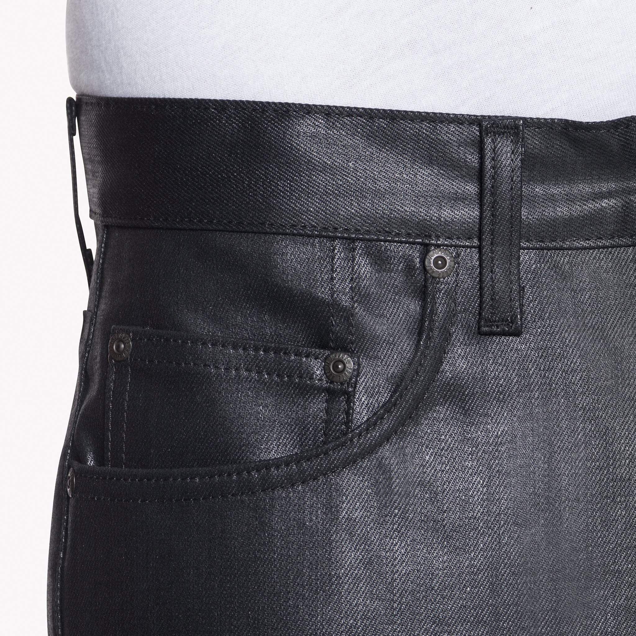 Easy Guy - Wax Coated Black Stretch | Naked & Famous Denim