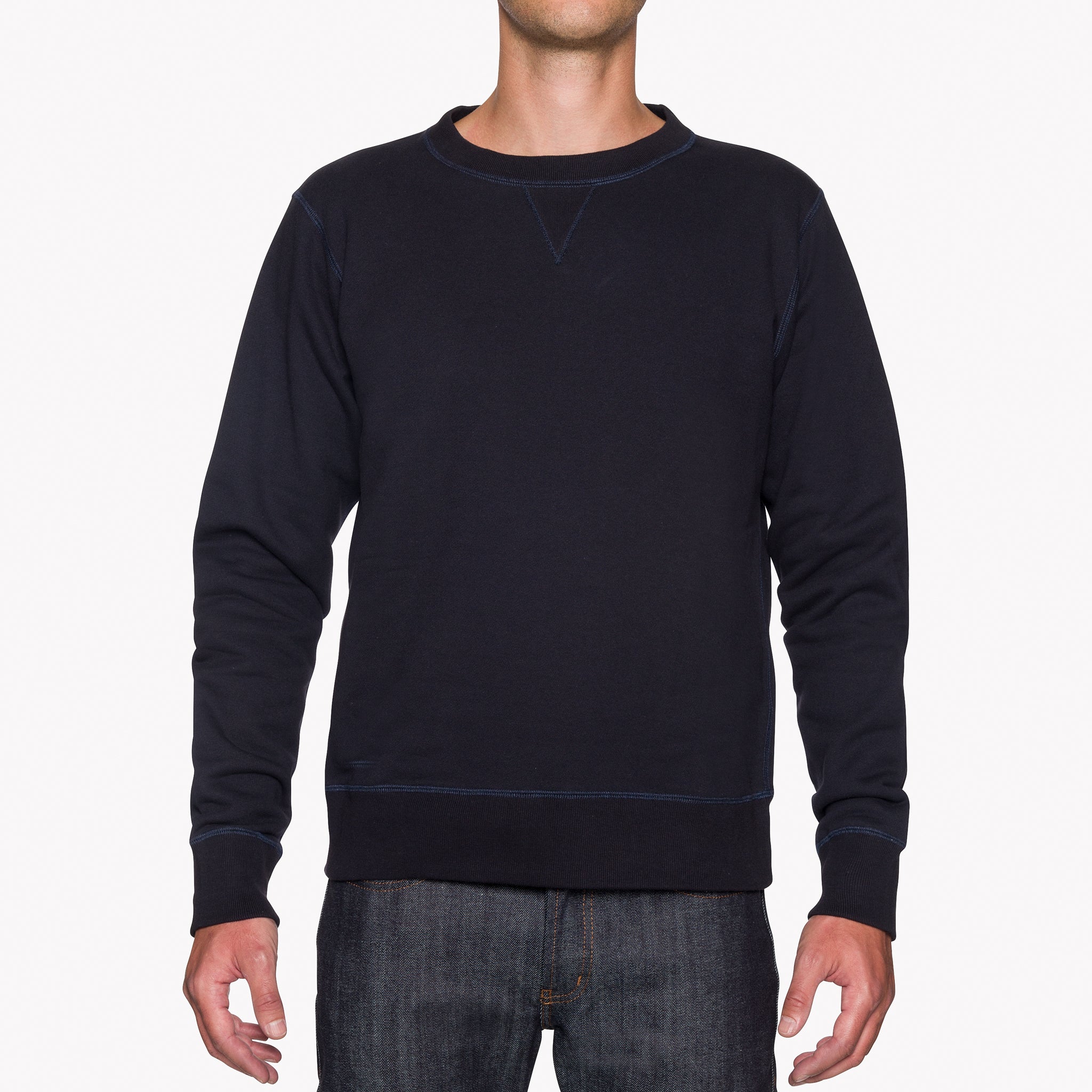 Crewneck - Heavyweight Terry - Navy | Naked & Famous Denim