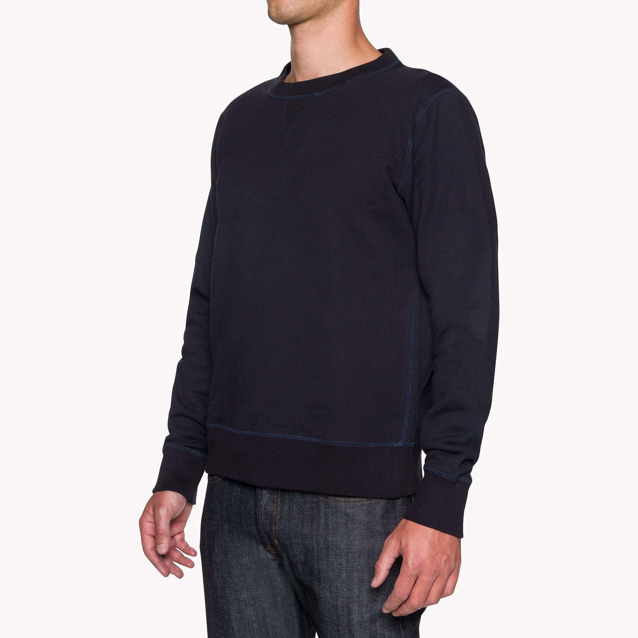 Crewneck - Heavyweight Terry - Navy | Naked & Famous Denim