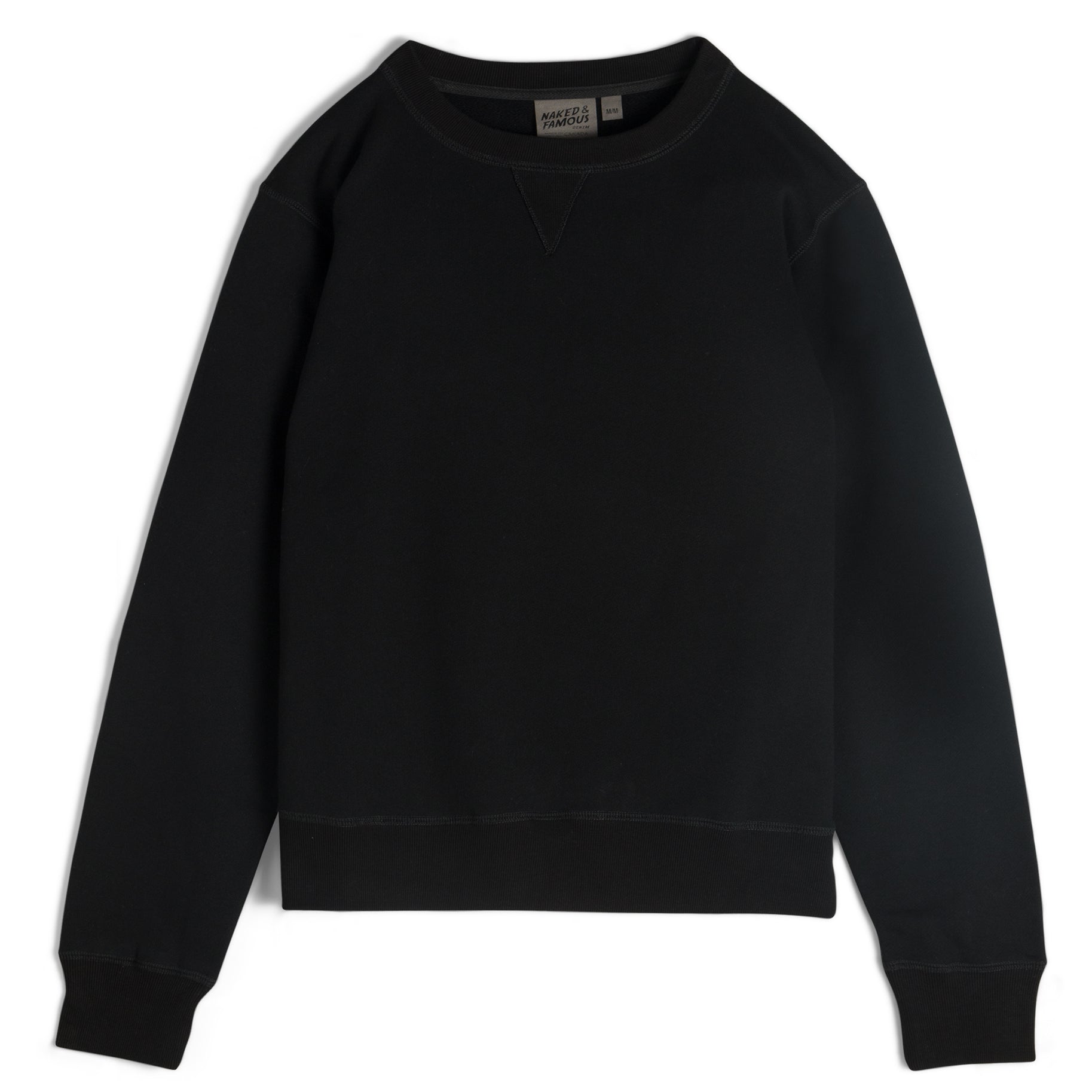 Crewneck - Heavyweight Terry - Black | Naked & Famous Denim