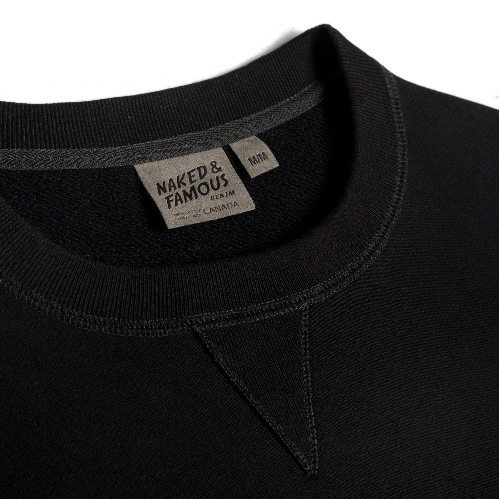 Crewneck - Heavyweight Terry - Black | Naked & Famous Denim