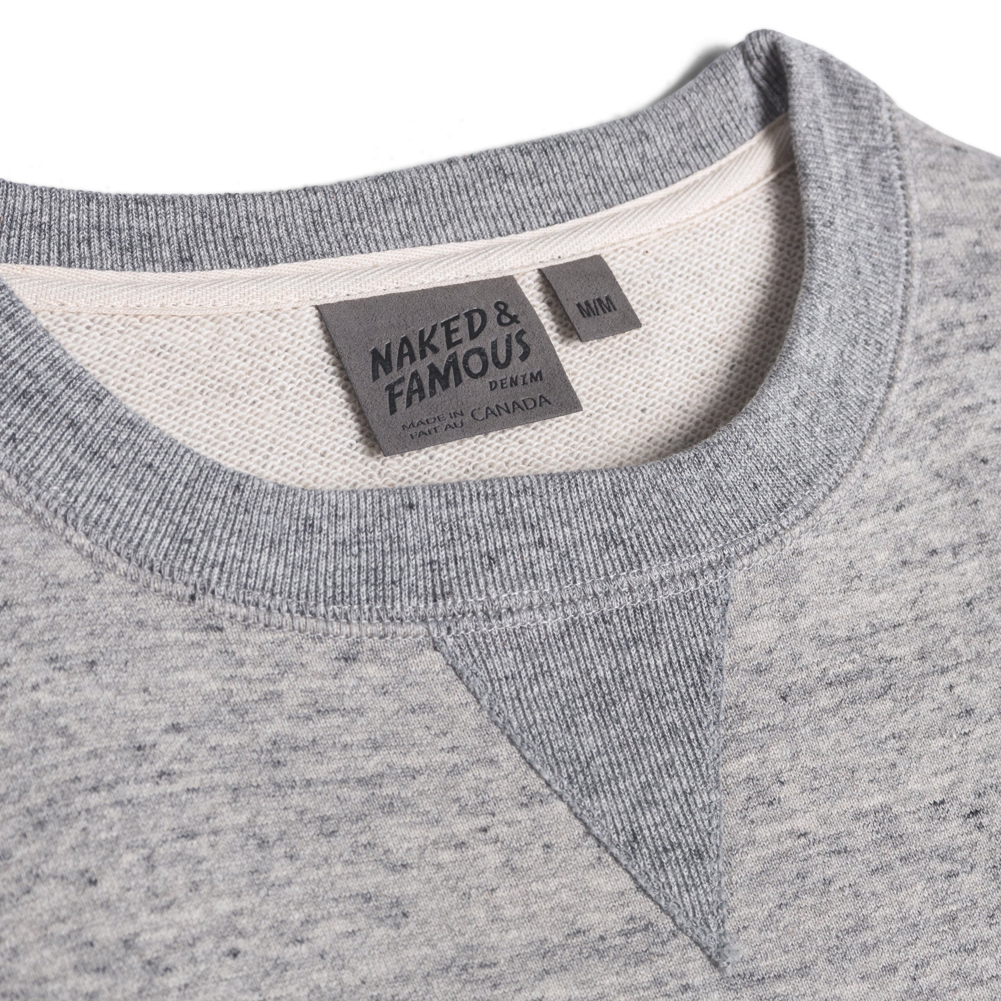 Crewneck - Heavyweight Terry - Grey | Naked & Famous Denim