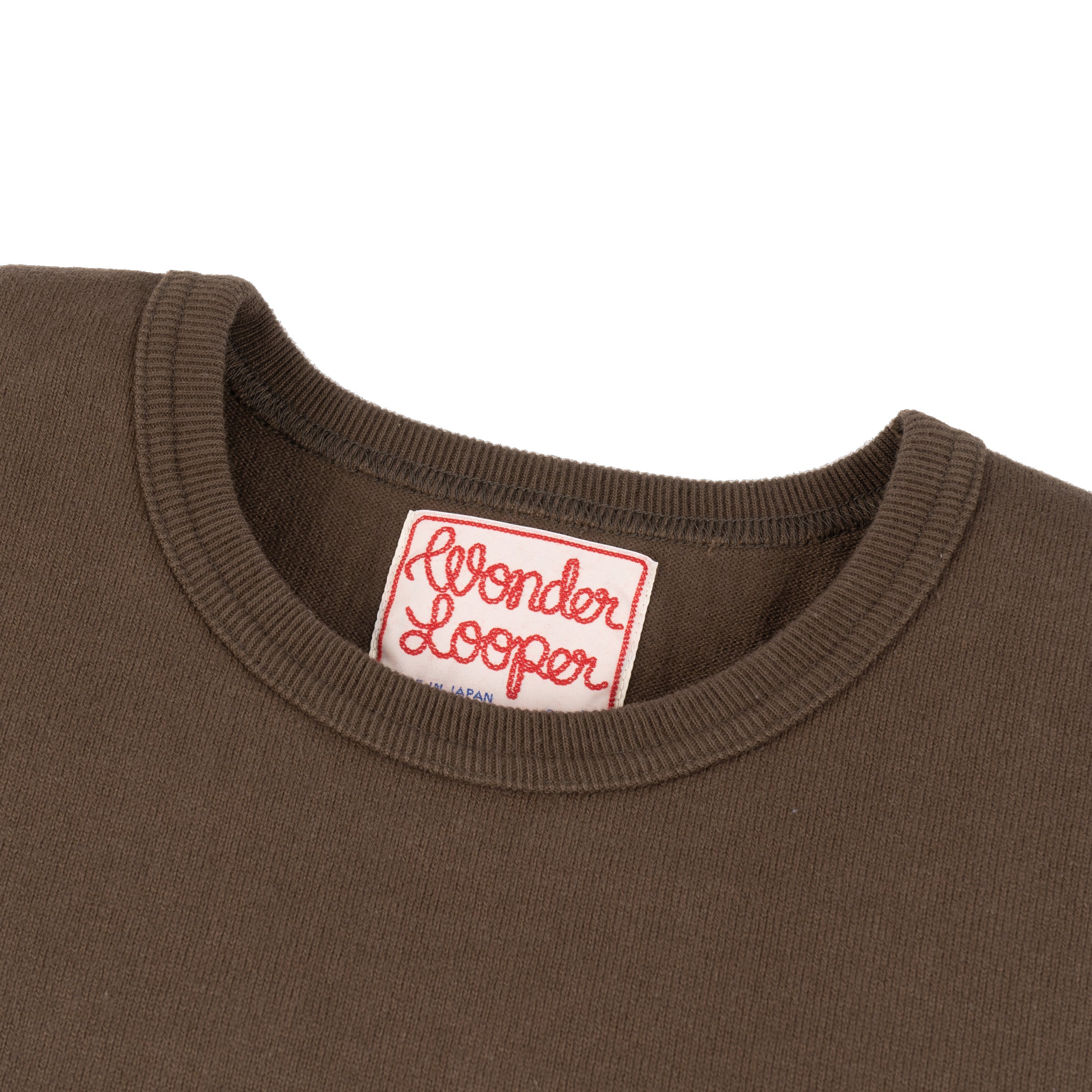 Crewneck T-shirt - Double Heavyweight - Khaki Green by Wonder Looper