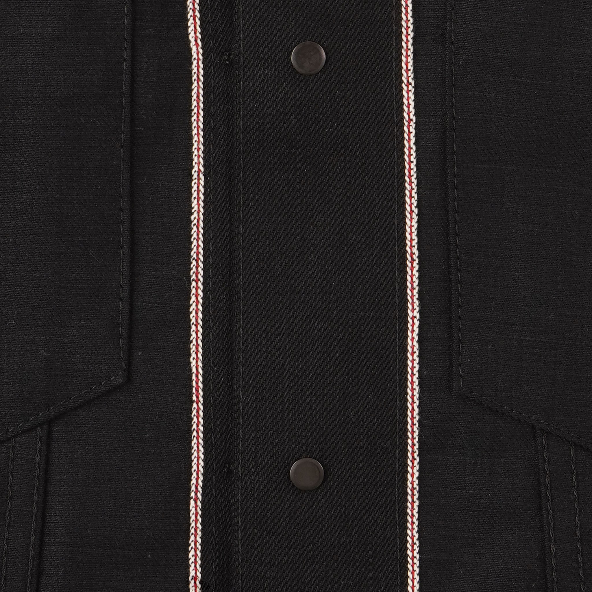 Stealth Pocket Denim Jacket - Solid Black Selvedge - inside selvedge