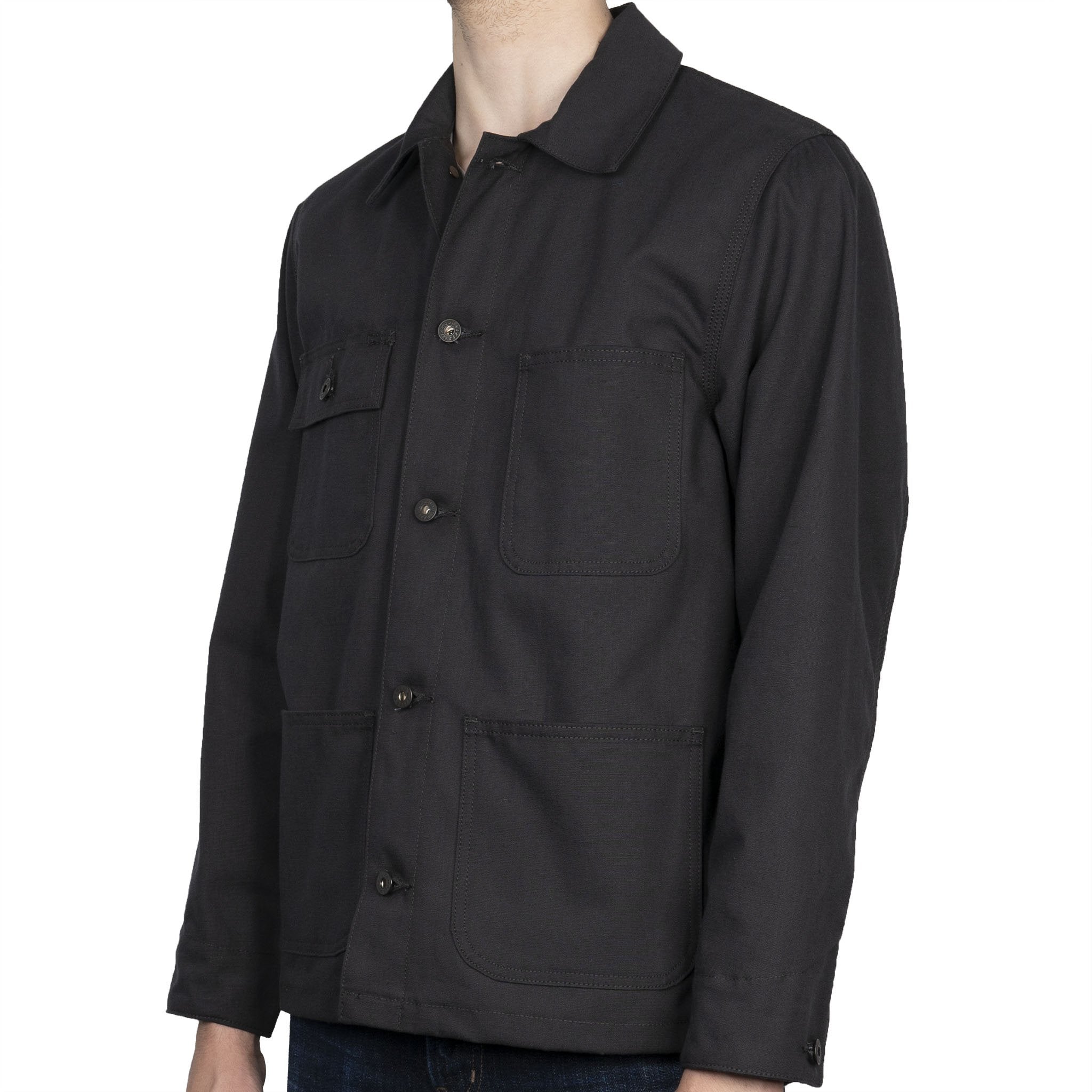 Chore Coat - Black Canvas - side