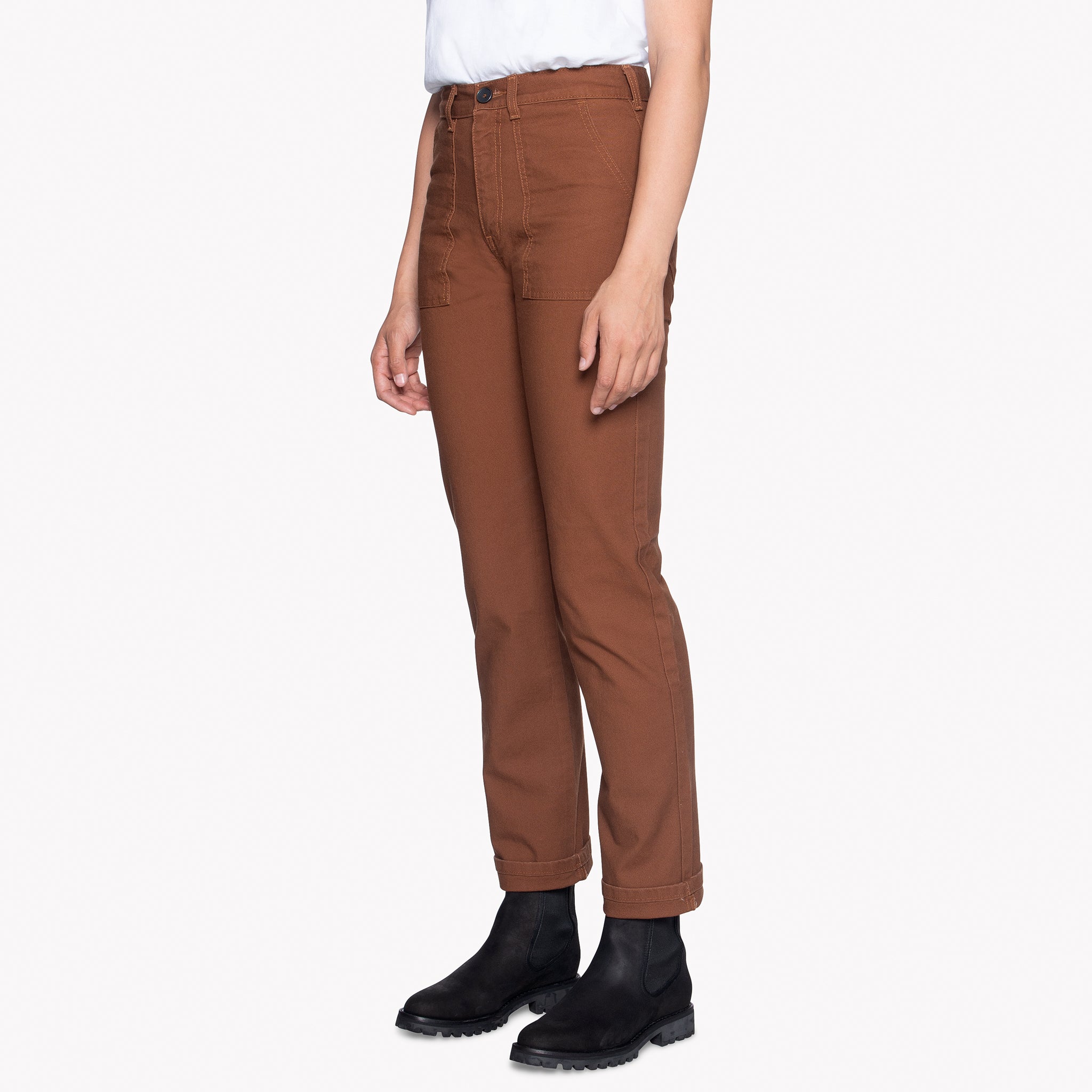 Women's - Fatigue Pant - Brick Canvas | Naked & Famous Denim