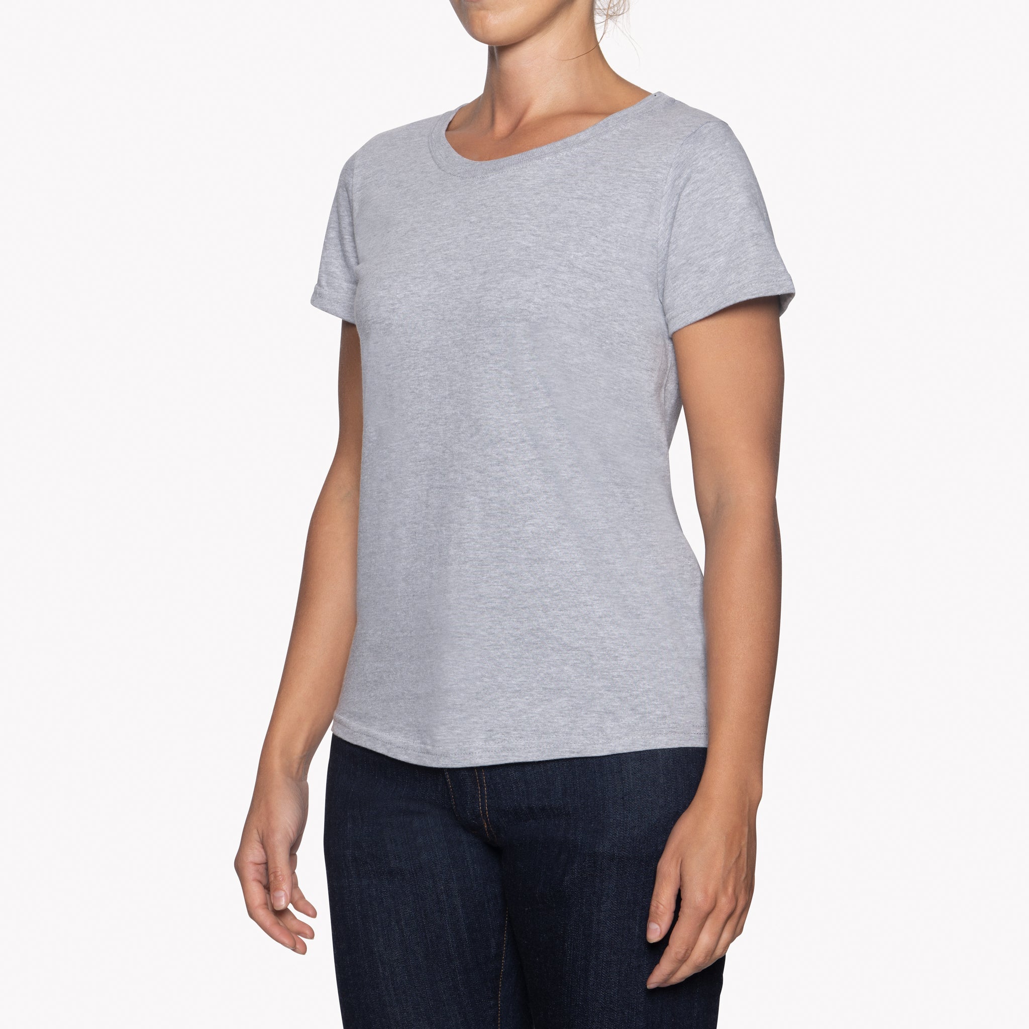 Women's - Circular Knit Ballet Tee - Ring-Spun Cotton - Heather Grey | Naked & Famous Denim