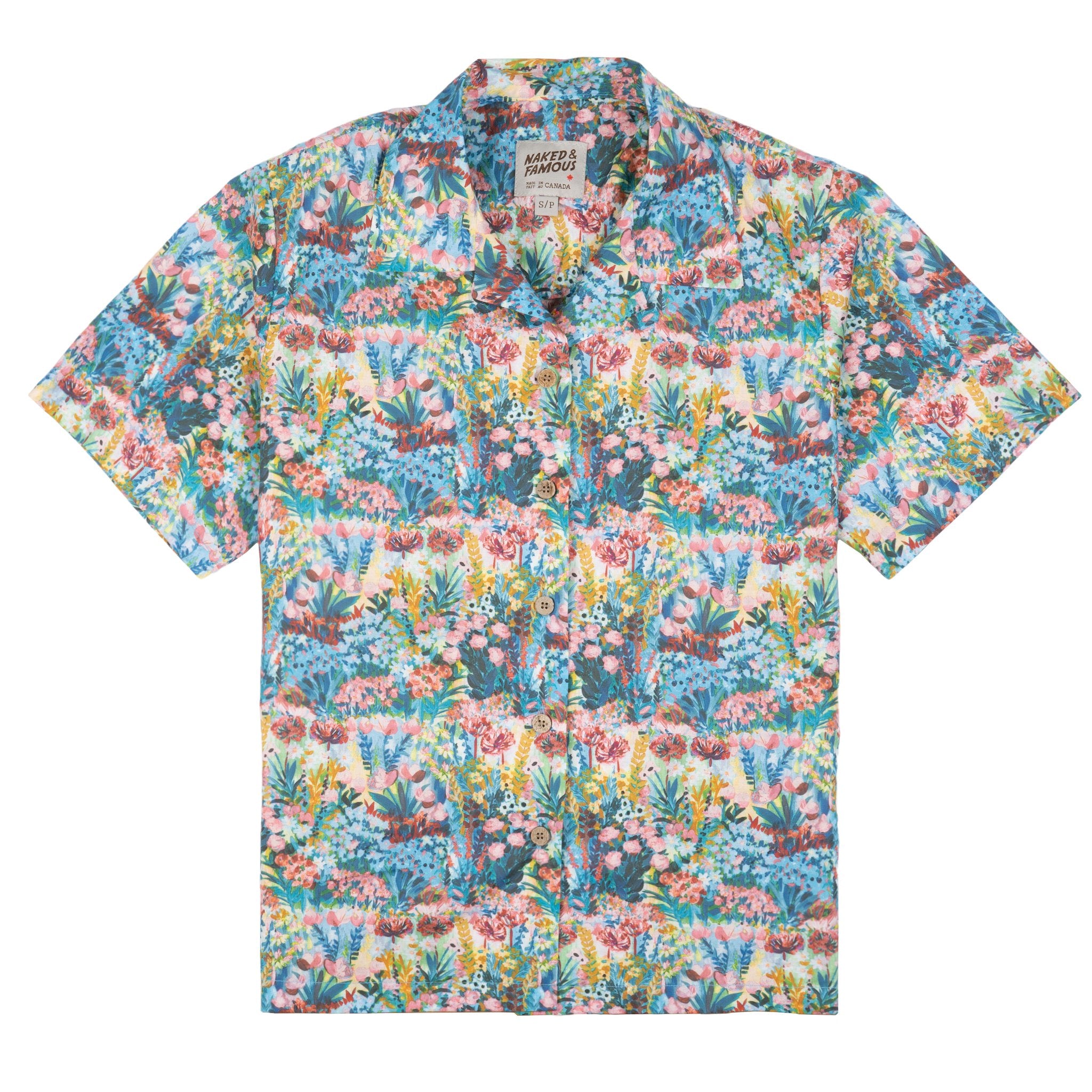 Collar Camp Shirt - Flower Painting - Multi Color