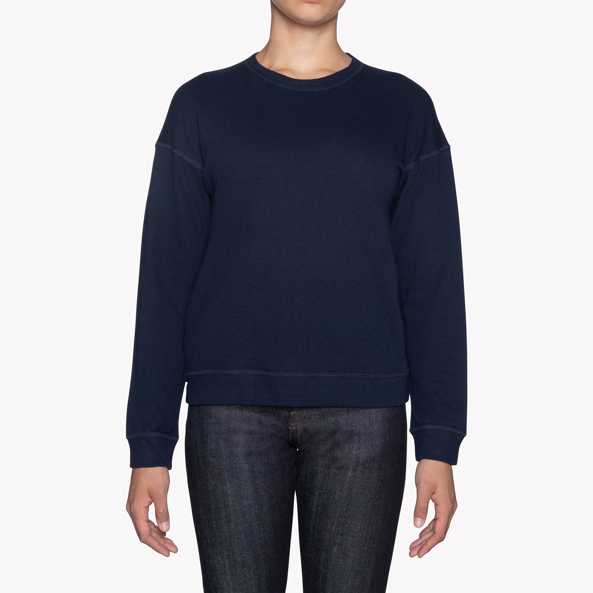 Women's - Weekend Crew - Vintage Doubleface - Navy | Naked & Famous Denim