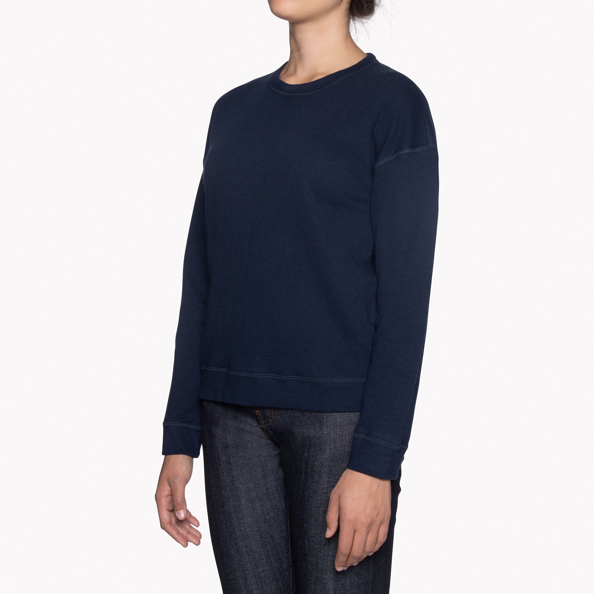 Women's - Weekend Crew - Vintage Doubleface - Navy | Naked & Famous Denim