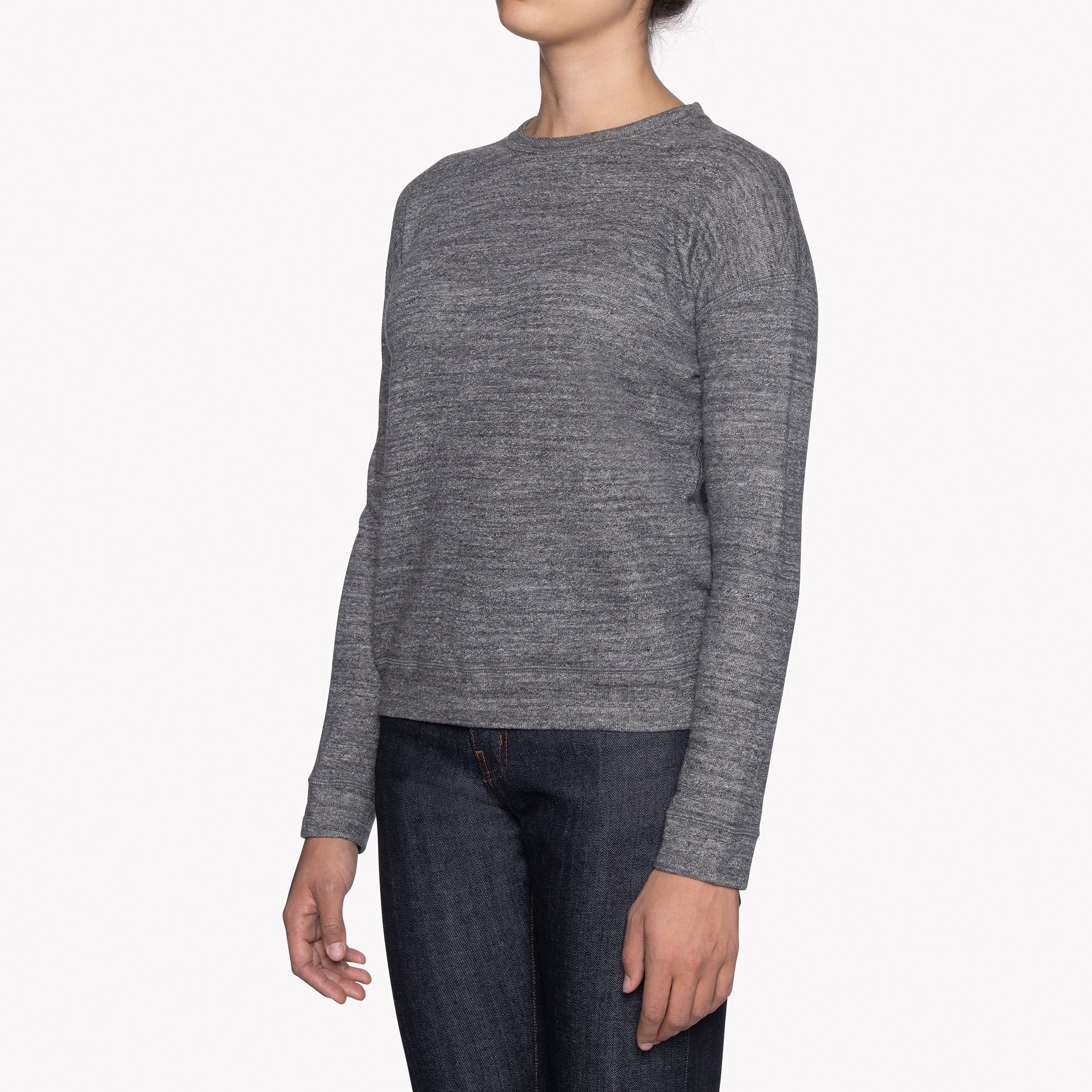 Women's - Weekend Crew - Vintage Doubleface - Charcoal | Naked & Famous Denim