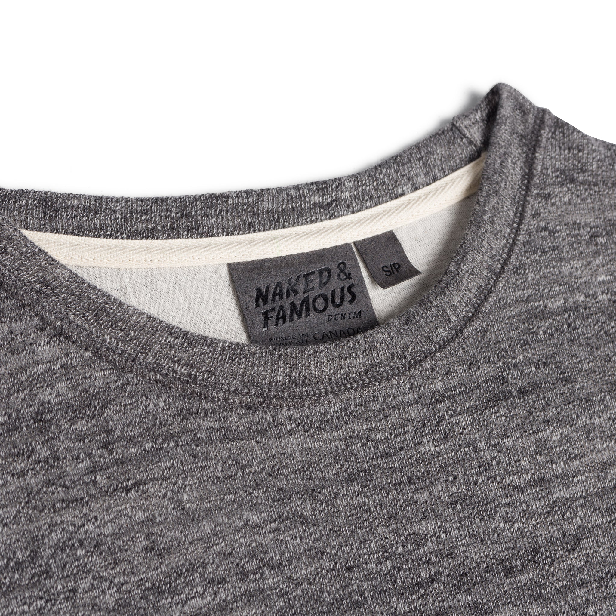 Women's - Weekend Crew - Vintage Doubleface - Charcoal | Naked & Famous Denim