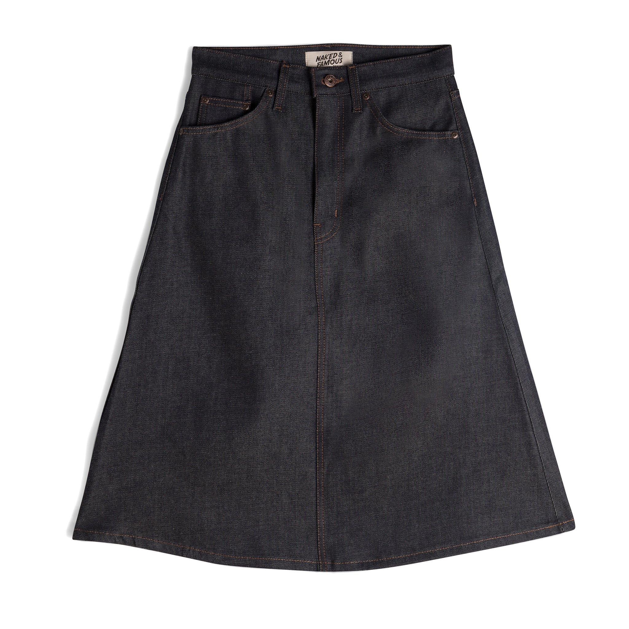 Women's - Denim Skirt - Dark Indigo | Naked & Famous Denim