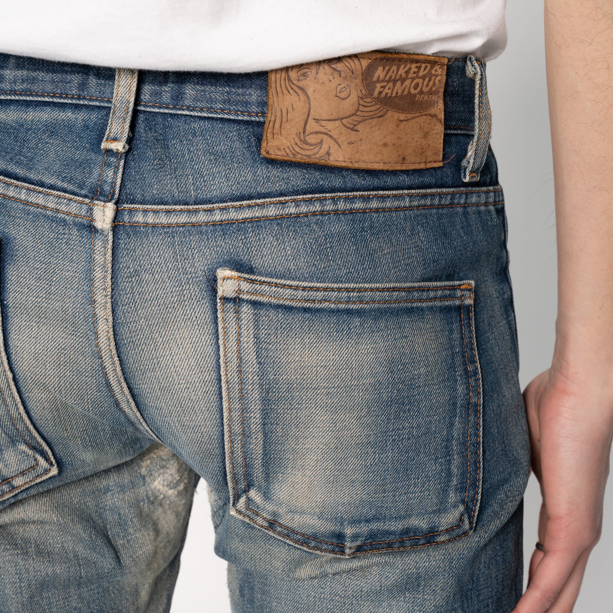 Dirty Fade Selvedge - Fade Example - Back Pocket