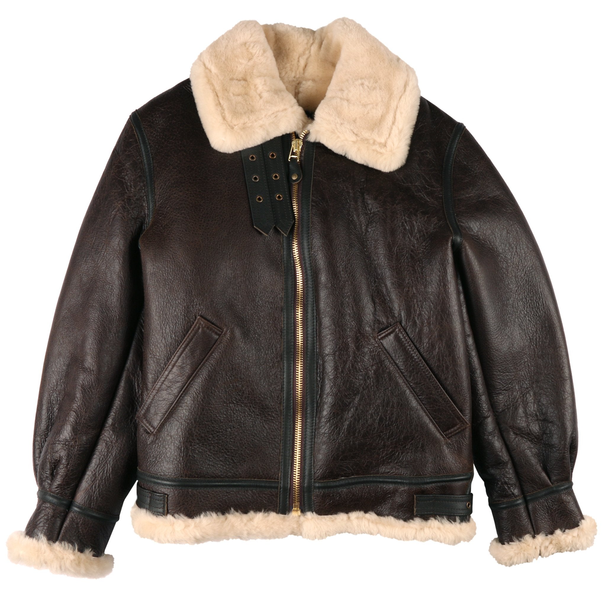 SCHOTT B-3 Brown Shearling Sheepsking Bomber Jacket