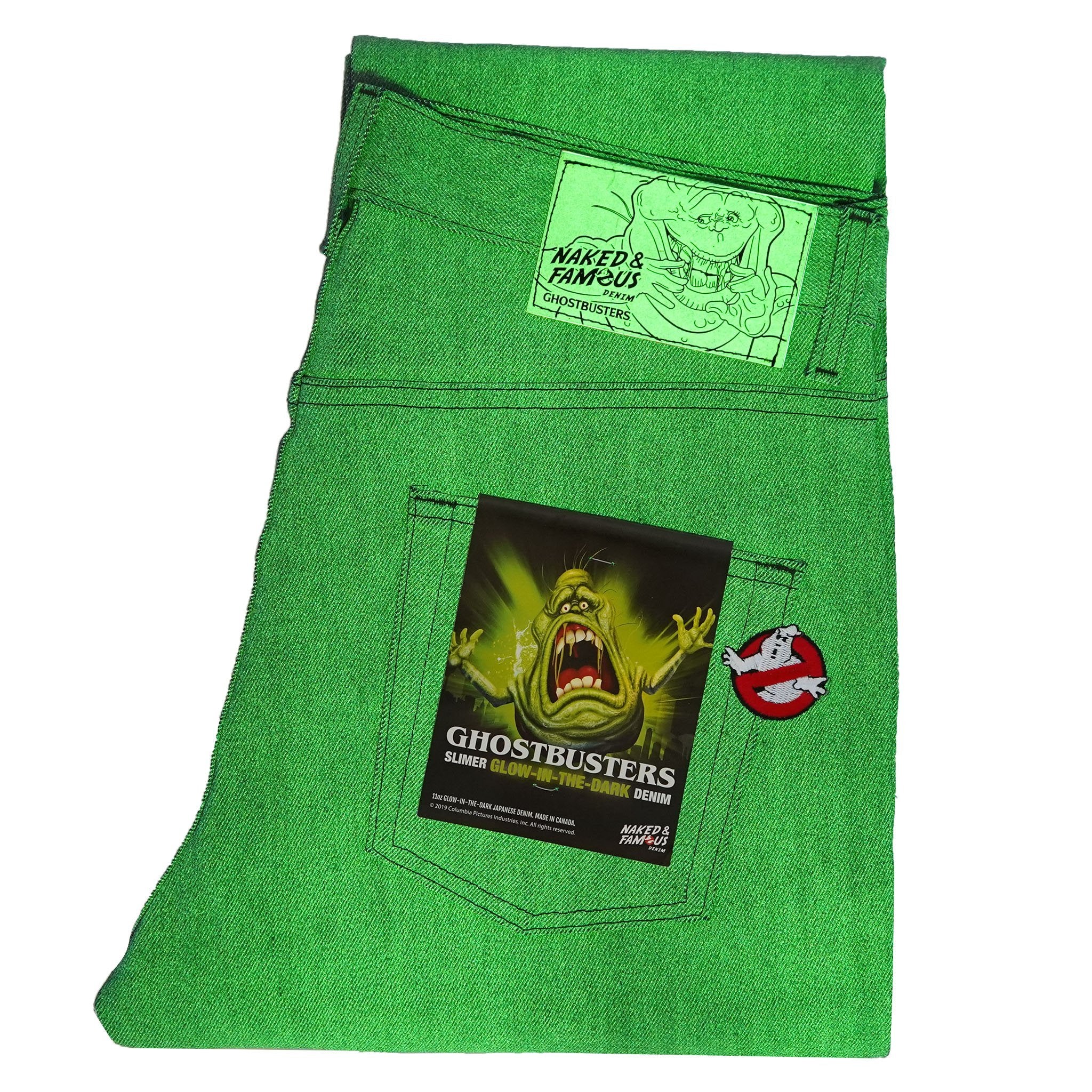 Weird Guy - Ghostbusters Slimer Glow In The Dark Denim - glow in the dark