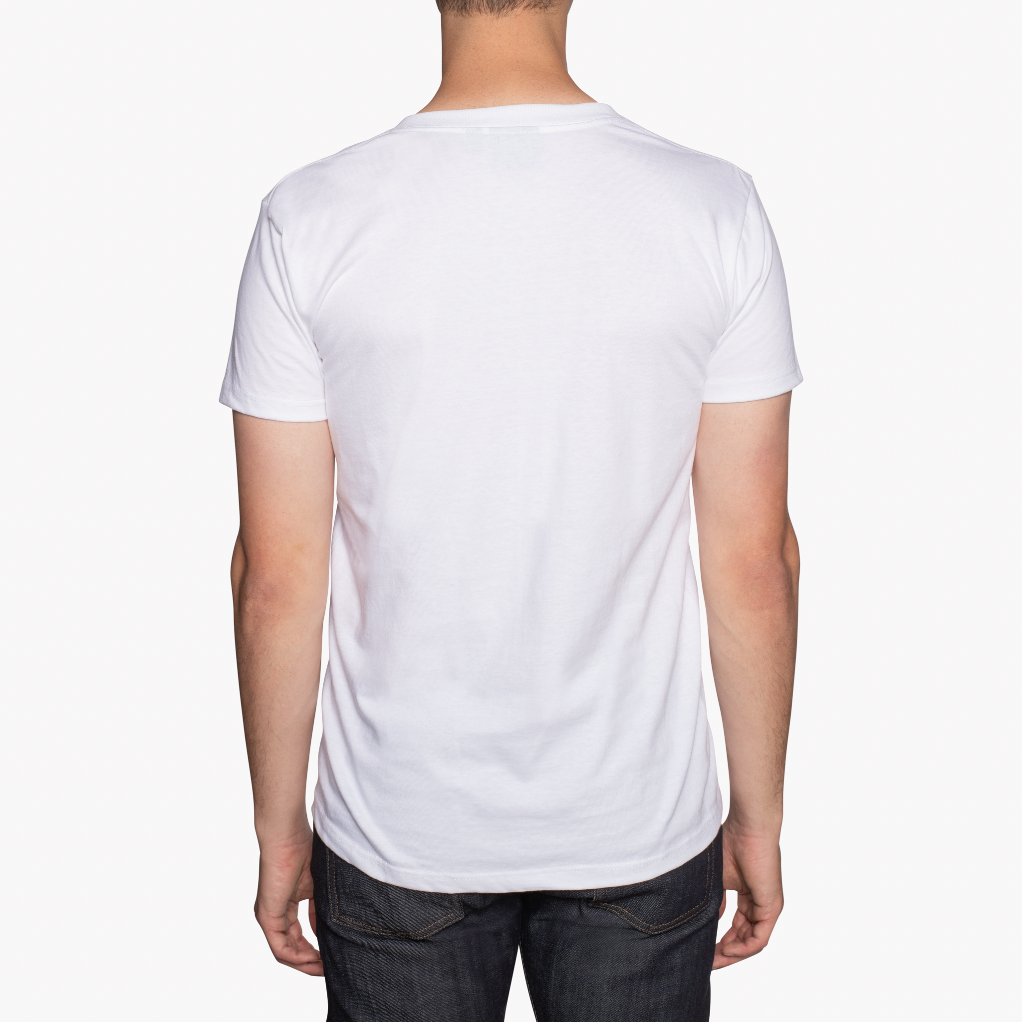 Pocket Tee - White - Botanical Print - Navy | Naked & Famous Denim